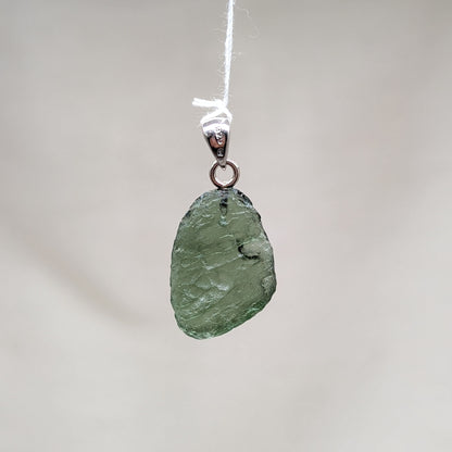 Moldavit Kettenanhänger, 925er Silber [A]