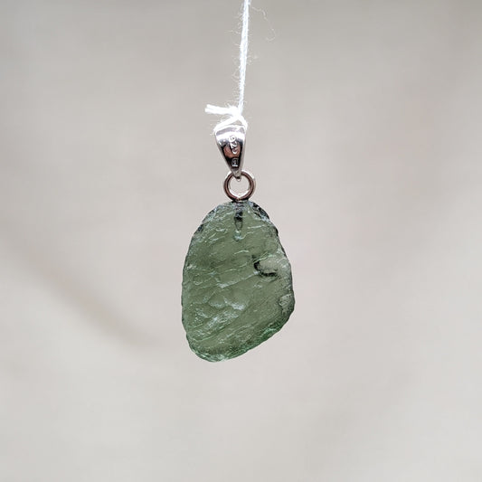 Moldavit Kettenanhänger, 925er Silber [A]