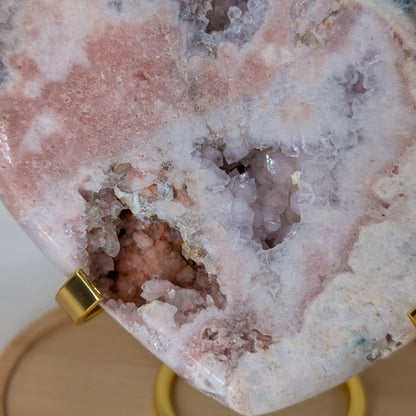 Großes Pink Amethyst Herz auf Ständer [PF]