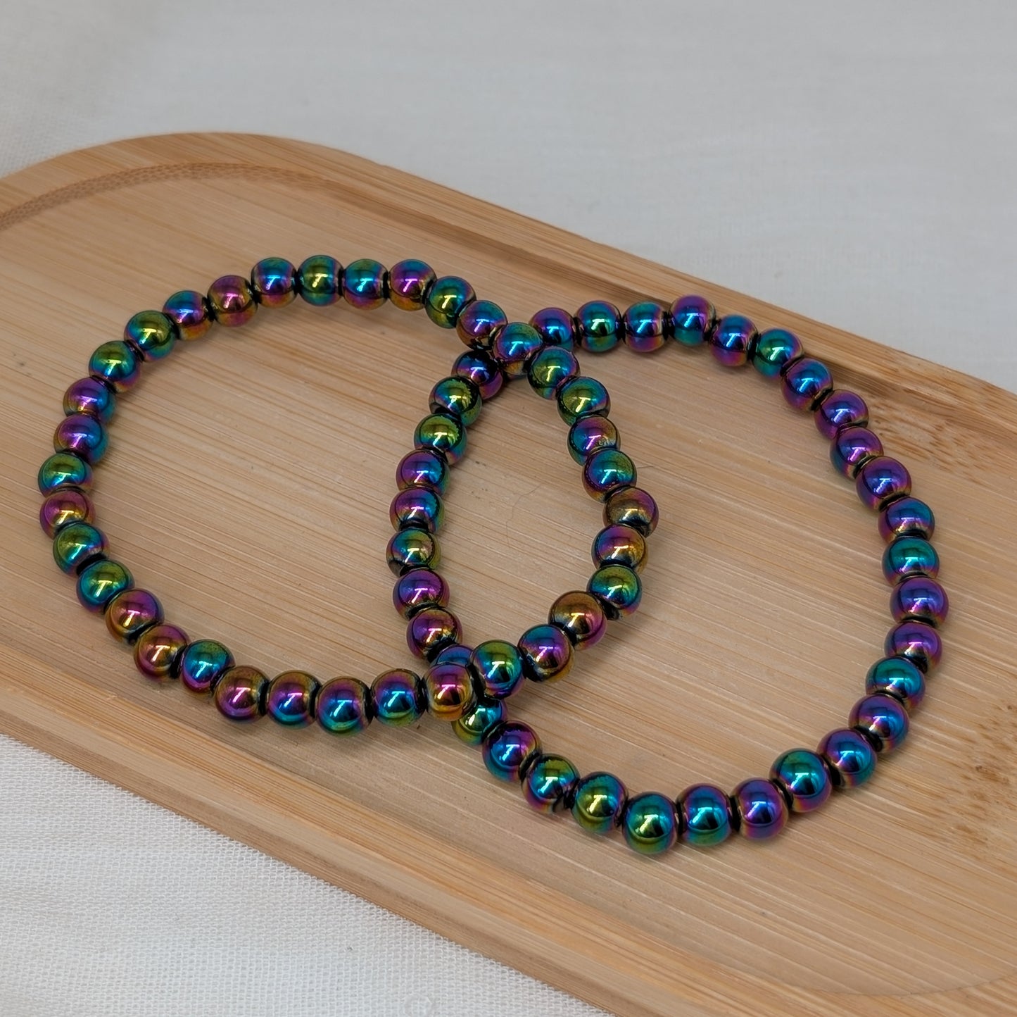 Hämatit Aura Armband, 6 mm