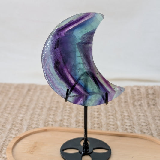 Fluorit Mond auf Ständer [FD]
