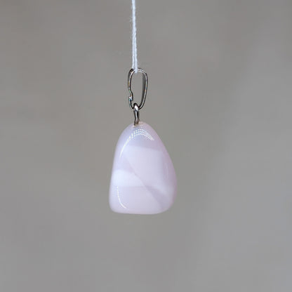 Rosa Chalcedon Kettenanhänger, 925er Silber [C]