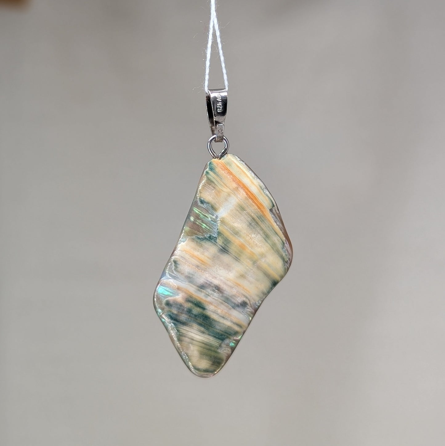 Abalone Muschel Kettenanhänger, 925er Silber [D]
