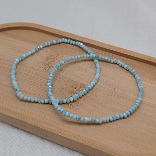 Larimar Armband facettiert 3 mm