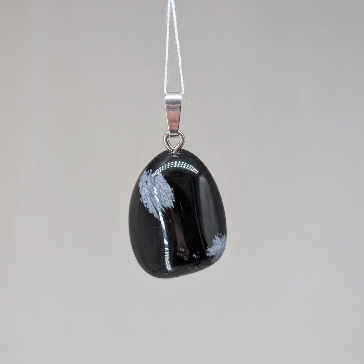 Schneeflockenobsidian Kettenanhänger, 925er Silber [T]