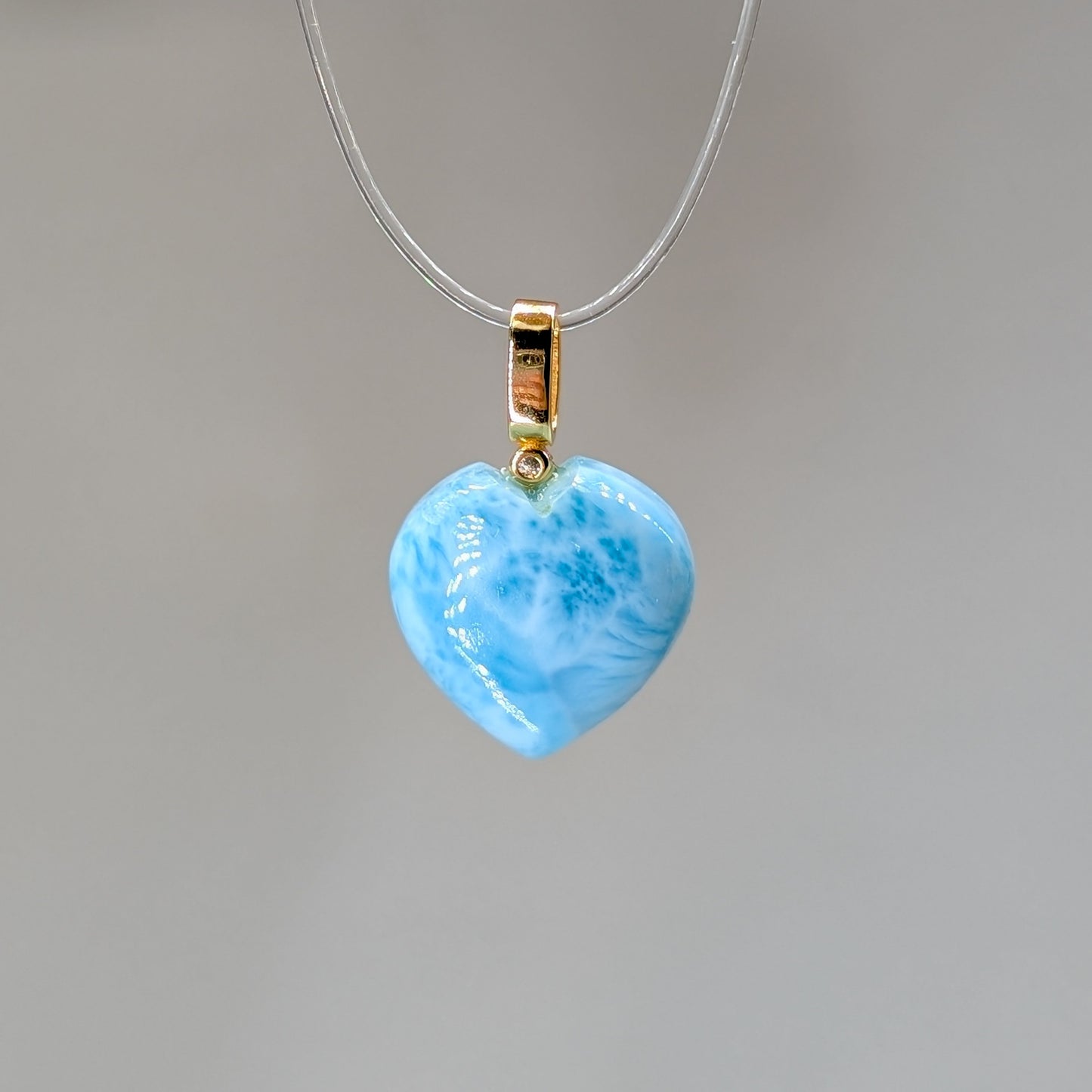 Larimar Kettenanhänger Herz, vergoldet [C]