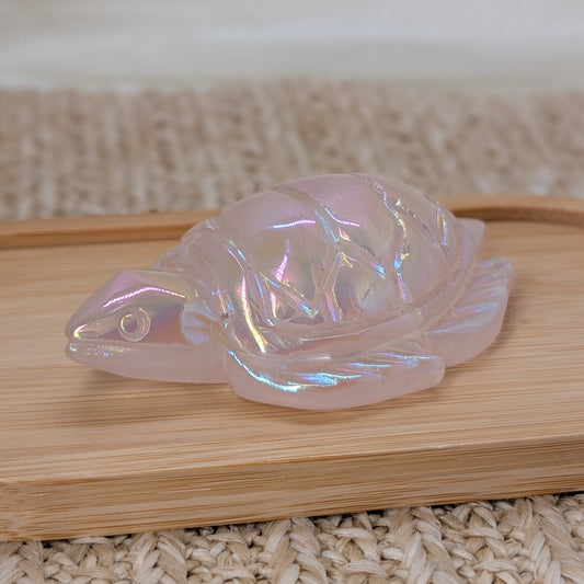 Aura Rosenquarz Schildkröte