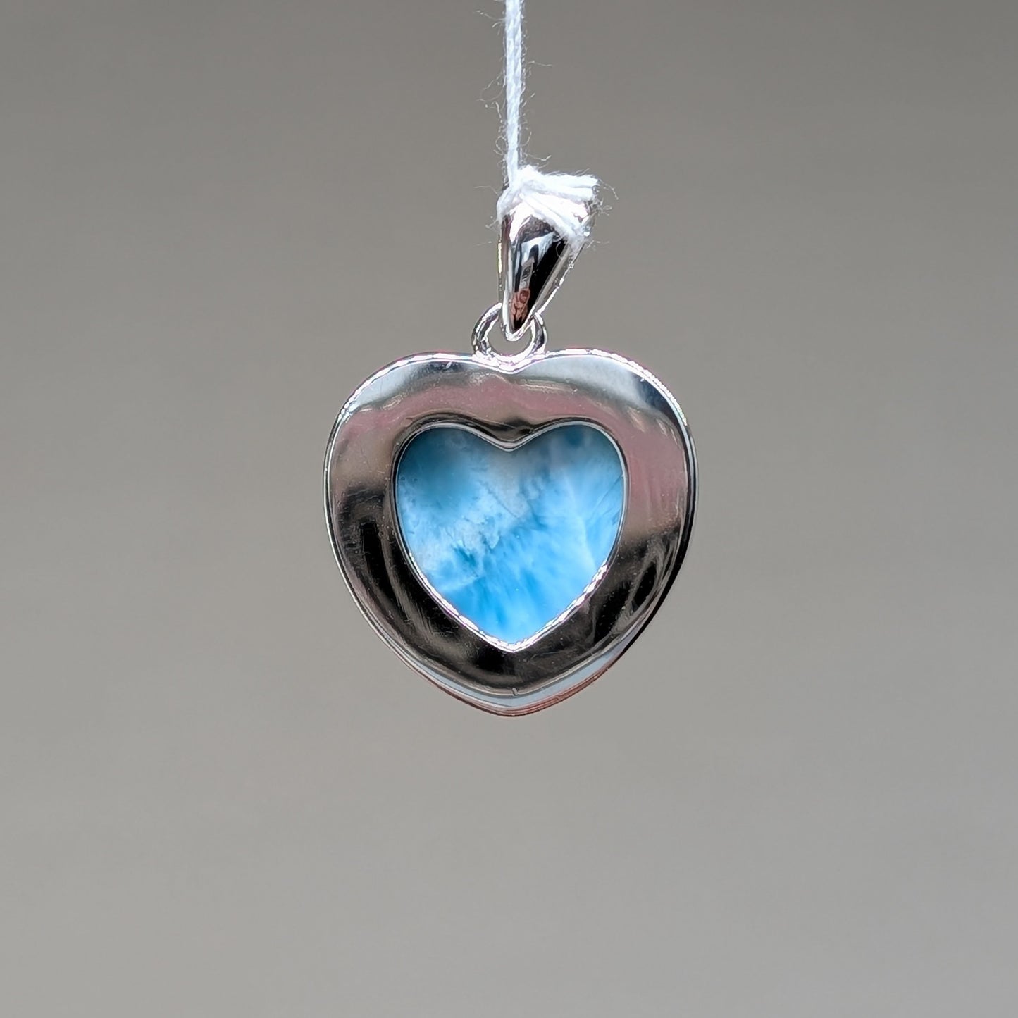 Larimar Kettenanhänger Herz, 925er Silber [J]