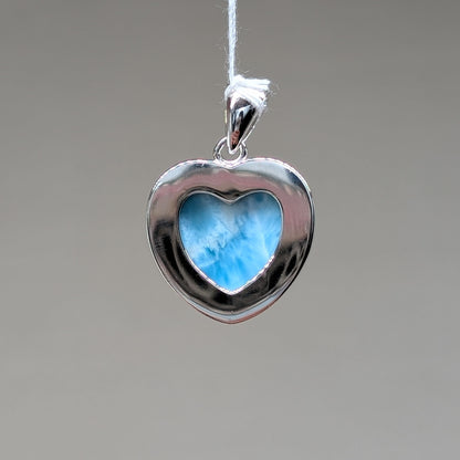 Larimar Kettenanhänger Herz, 925er Silber [J]