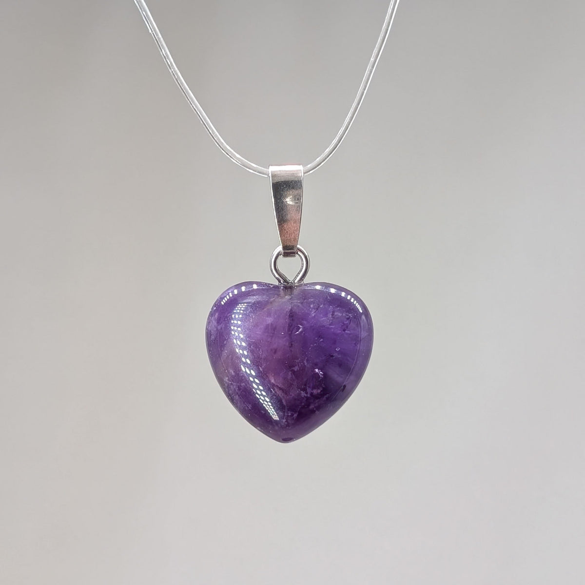 Amethyst Kettenanhänger Herz, 925er Silber [L]