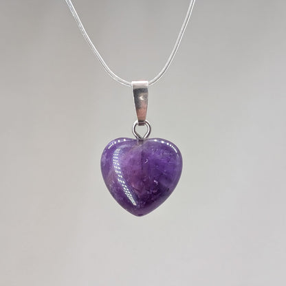 Amethyst Kettenanhänger Herz, 925er Silber [L]