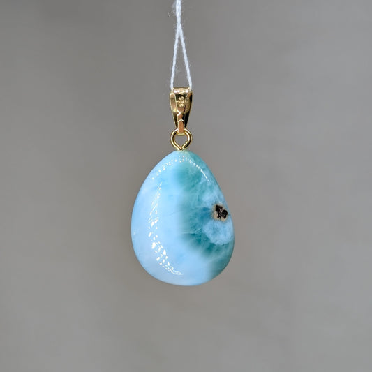 Larimar Kettenanhänger, vergoldet [R]