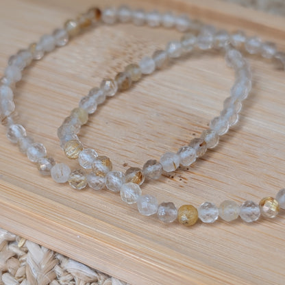 Goldener Rutil Armband facettiert 4mm
