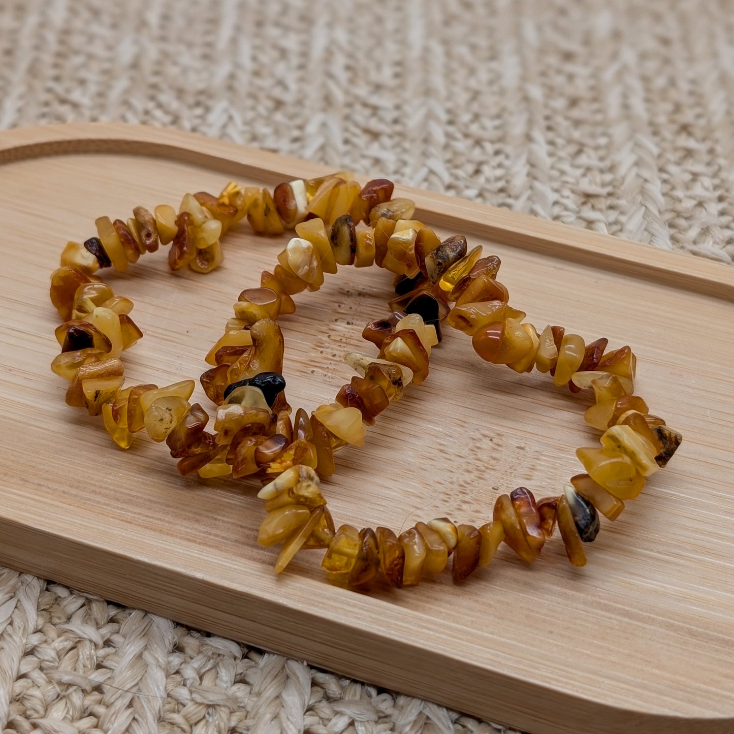 Bernstein Splitterarmband dreifarbig