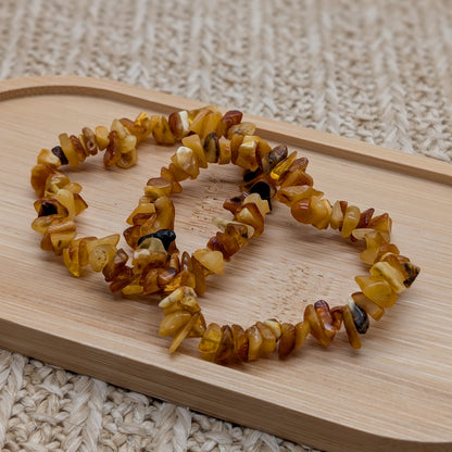 Bernstein Splitterarmband dreifarbig