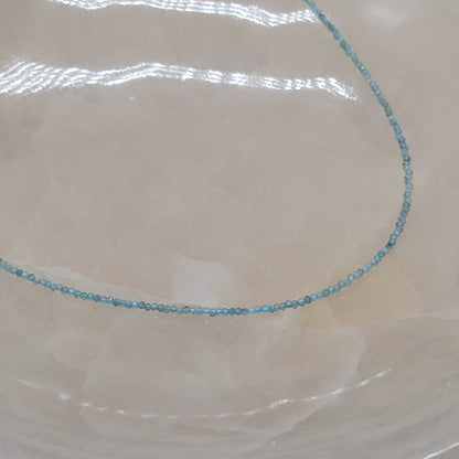 Apatit Halskette facettiert, 925er silber, 2 mm