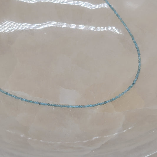 Apatit Halskette facettiert, 925er silber, 2 mm