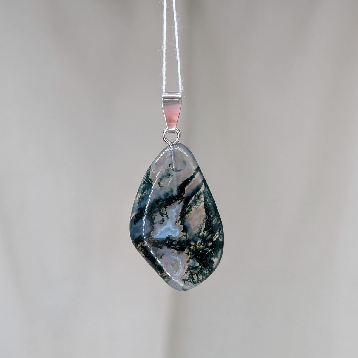 Moosachat Kettenanhänger, 925er Silber [S]