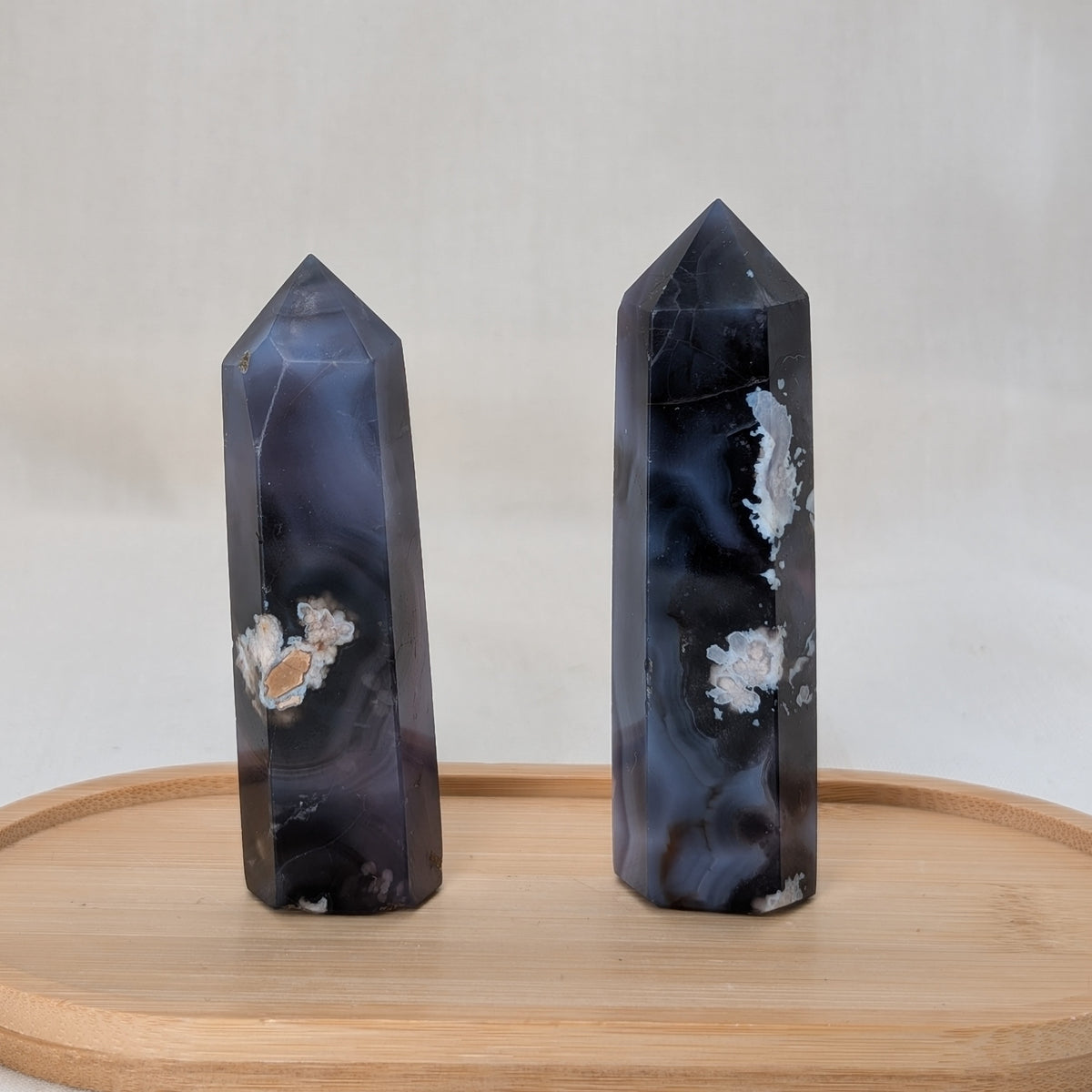 Blauer Blumenachat Turm [A+B]
