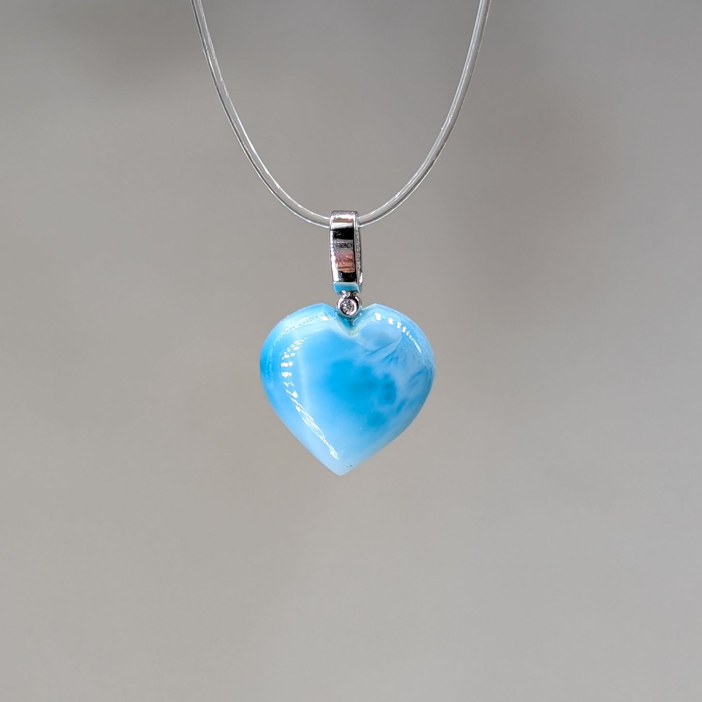 Larimar Kettenanhänger Herz, 925er Silber [B]