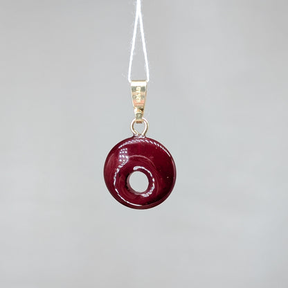 Karneol Donut Kettenanhänger, vergoldet [K]