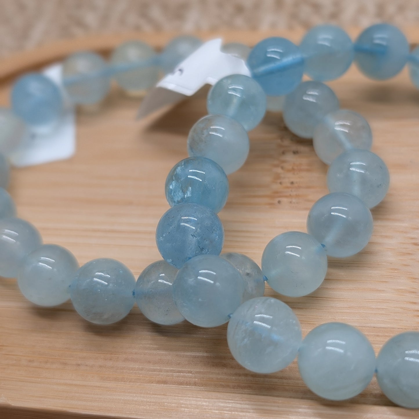 Transparentes Aquamarin Armband 10 mm
