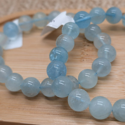 Transparentes Aquamarin Armband 10 mm