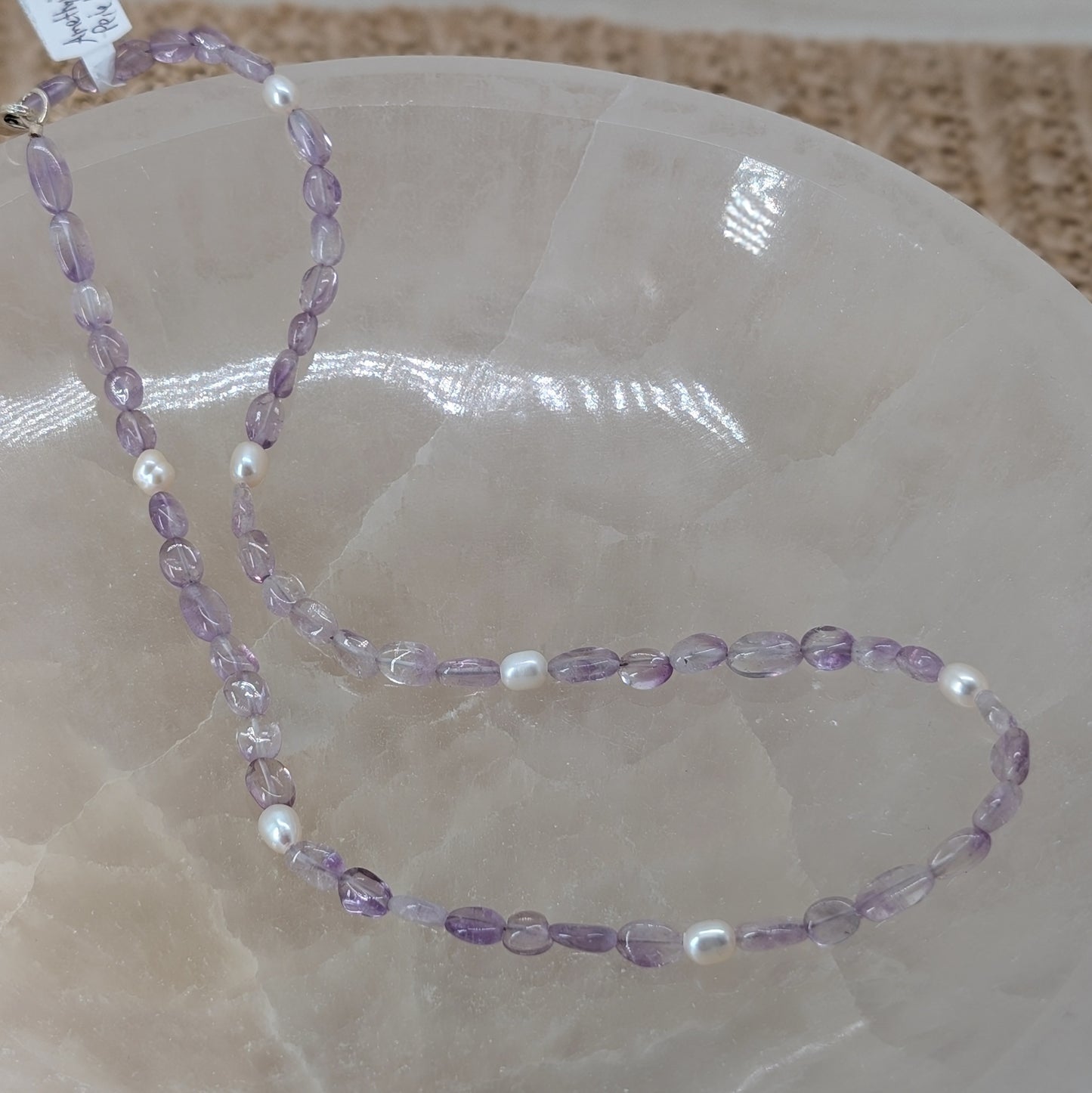 Amethyst Süßwasserperle Halskette 925 Silber