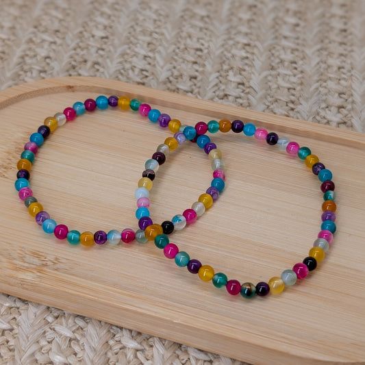 Buntes Achat Armband 4 mm