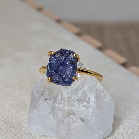 Tansanit Ring 925er Silber vergoldet