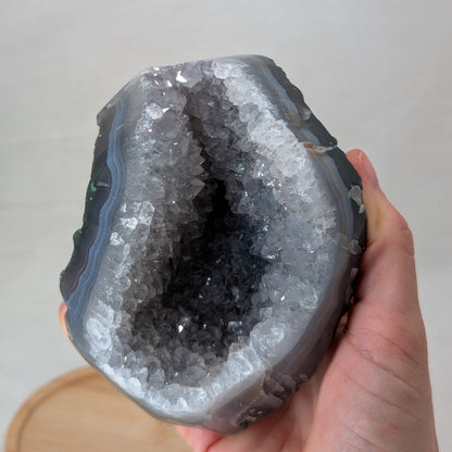 Druzy Achat Rohstein / Geode [F]