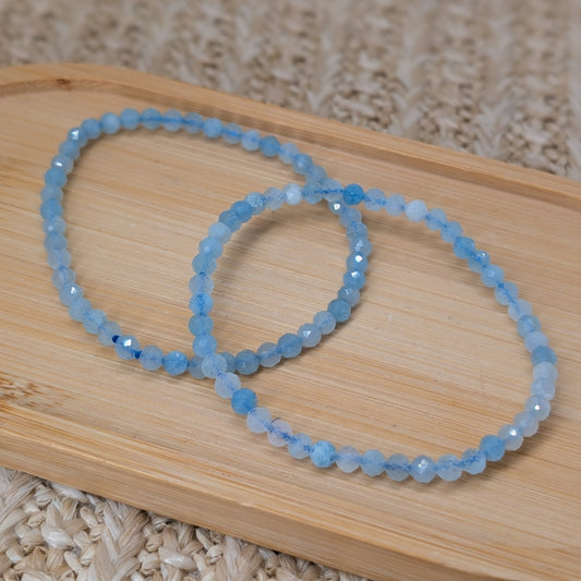Aquamarin Armband facettiert 4 mm