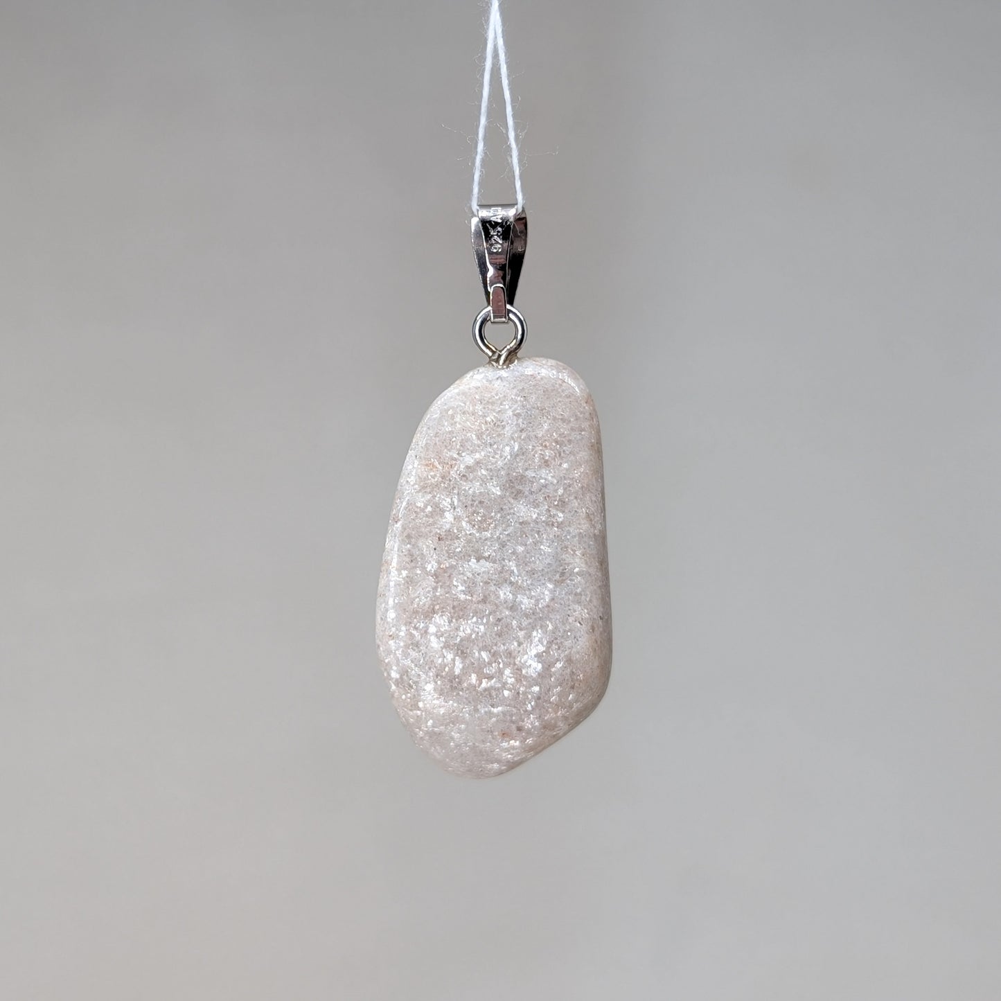 Weißer Aventurin Kettenanhänger, 925er Silber [C]