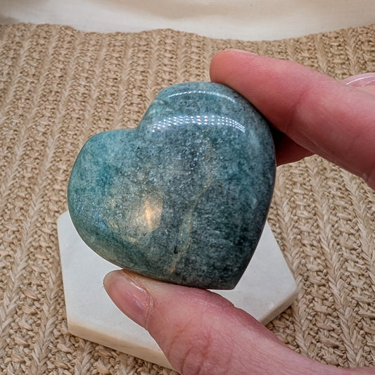 Amazonit Herz mit silber Flash [AZ]