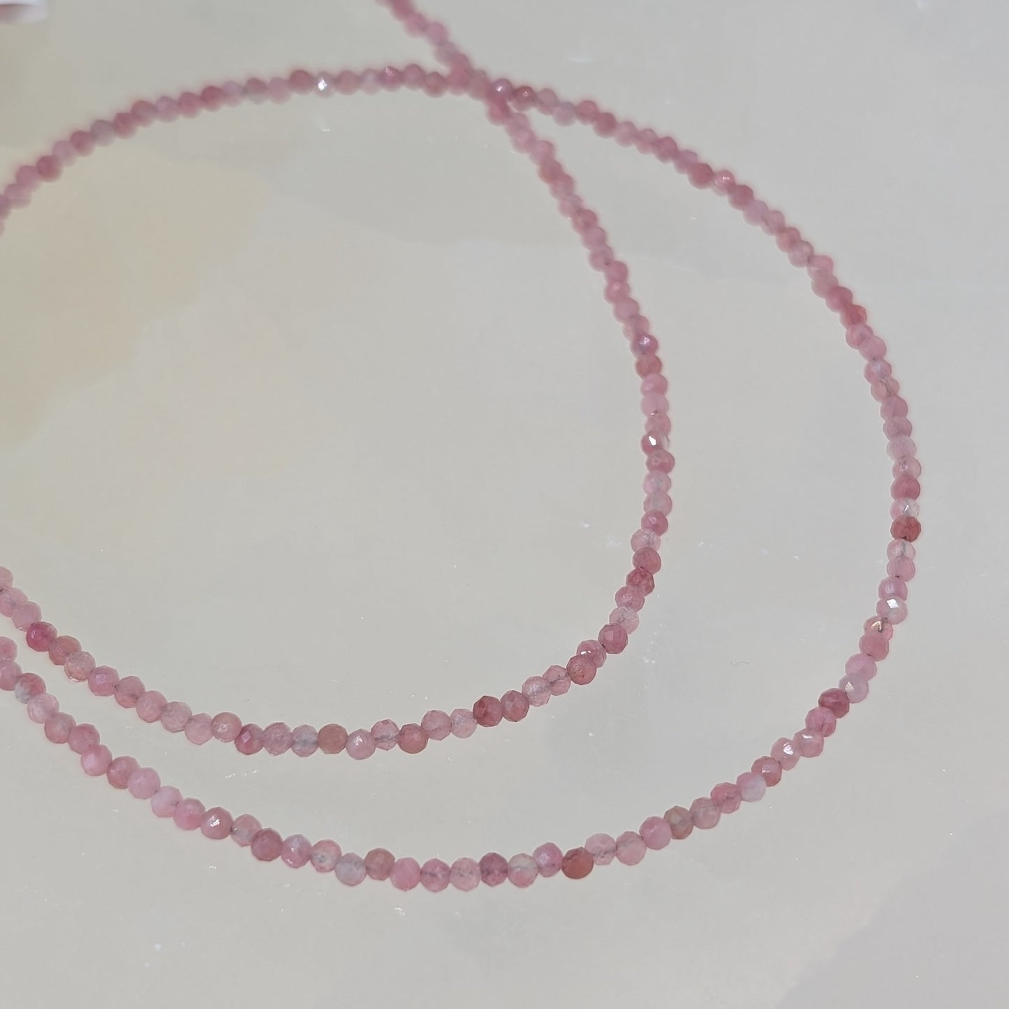 Rosa Turmalin Halskette facettiert 2 mm