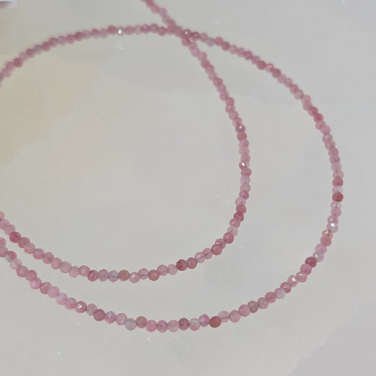 Rosa Turmalin Halskette facettiert 2 mm