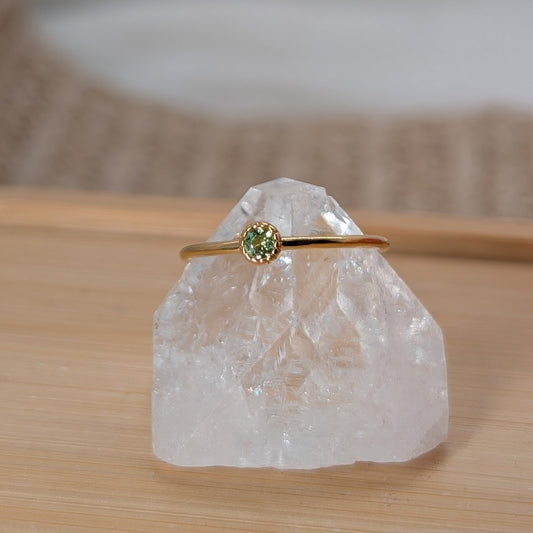 Peridot Krönchen Ring 925er Silber vergoldet