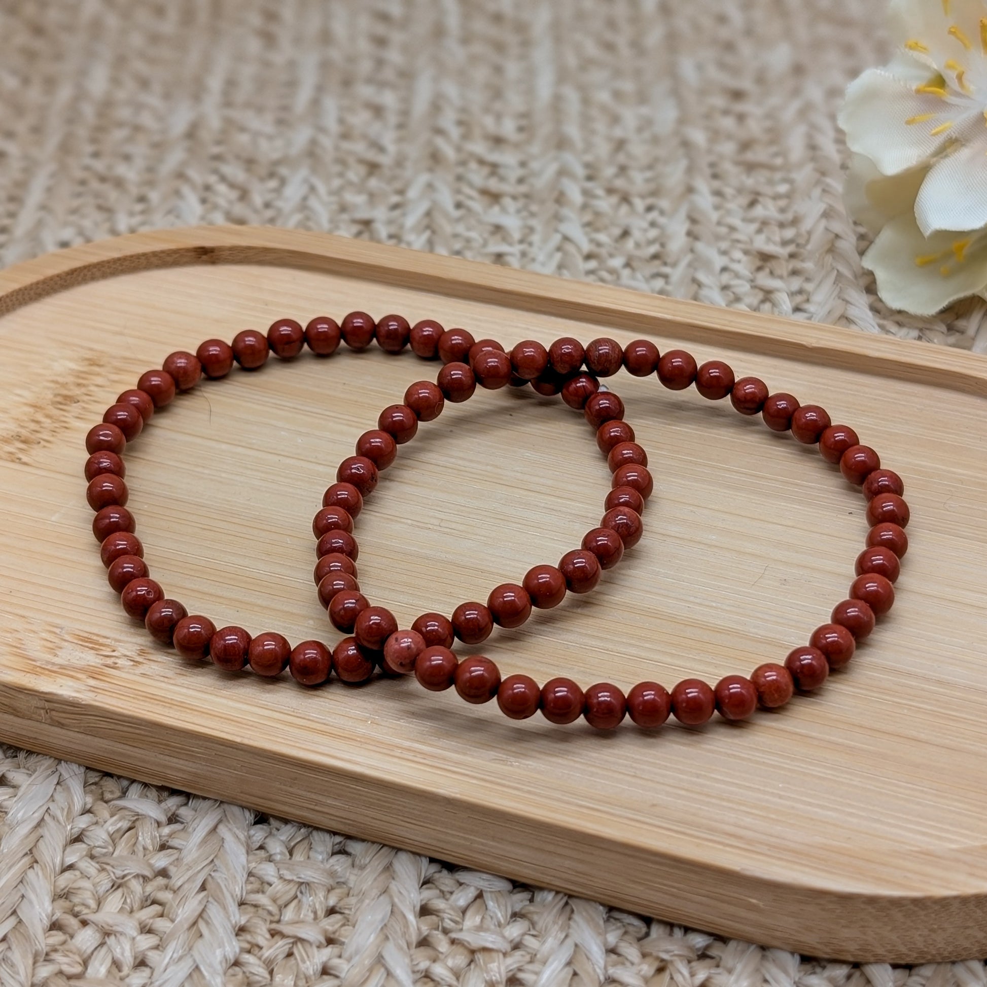 Roter Jaspis Armband 4 mm