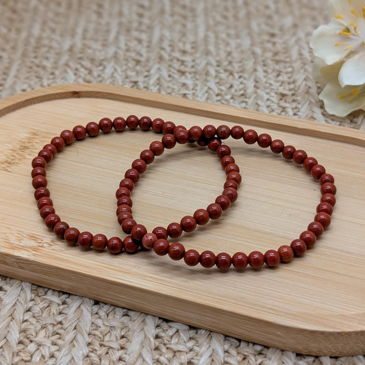 Roter Jaspis Armband 4 mm