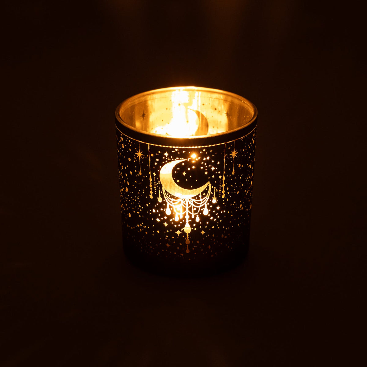 Teelicht Mond metallic